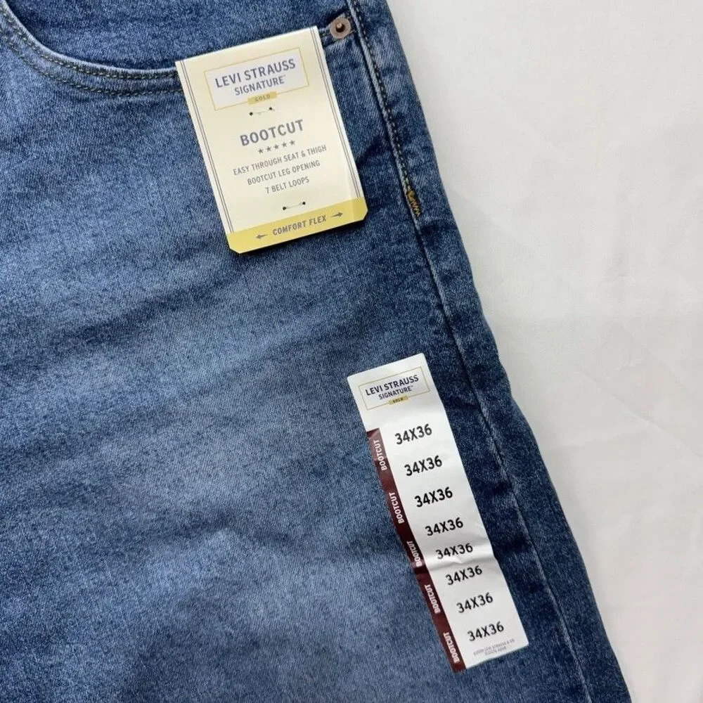 Levi Strauss Signature Gold Men's 34x36 Blue Bootcut Jeans NWT (78 characters)